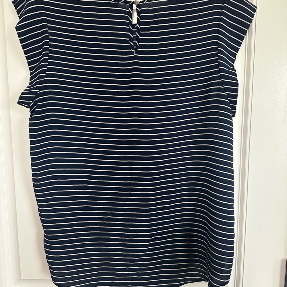 Navy striped blouse top - Picture 2 of 5